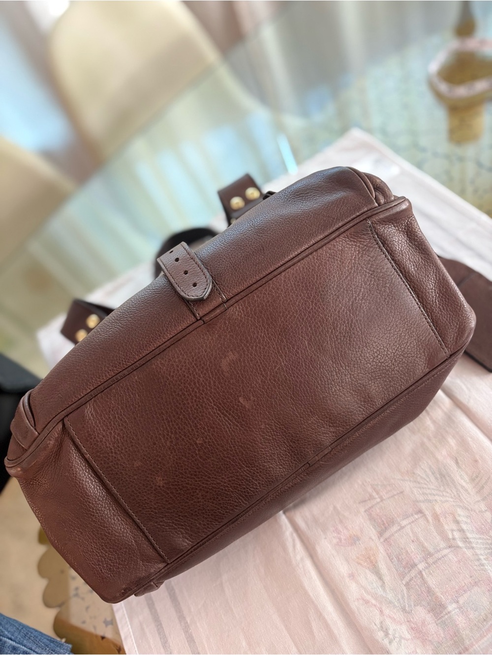MULBERRY Designer Large Mabel Brown Pebbled Leather Shoulder Bag! Gold hardware! - Picture 15 of 16